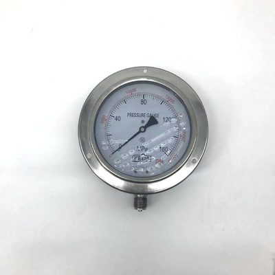 0 aan 1600Bar-Maat van de Roestvrij staal de Vloeistof Gevulde Druk Schokbestendig Silicone Gevulde Pressur